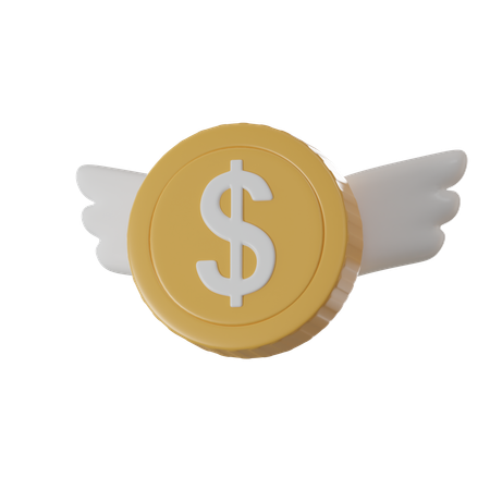 Flying Dollar  3D Icon