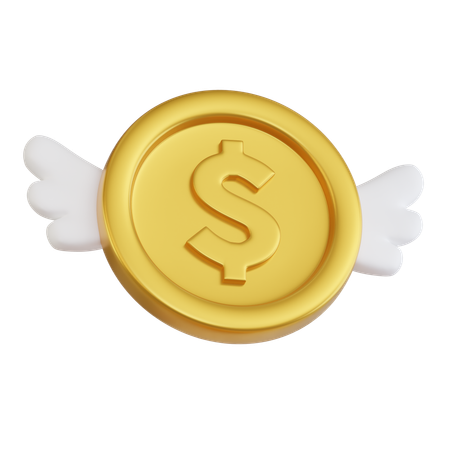 날아다니는 달러 동전  3D Icon