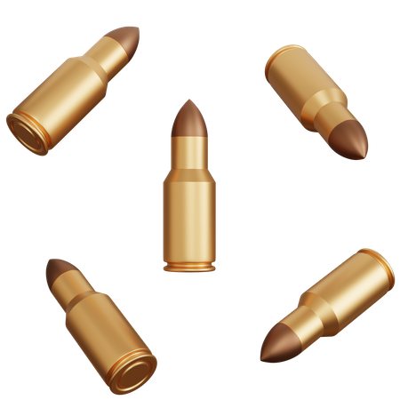 Flying Gun Bullets  3D Icon