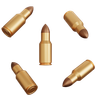 3d flying gun bullets logo