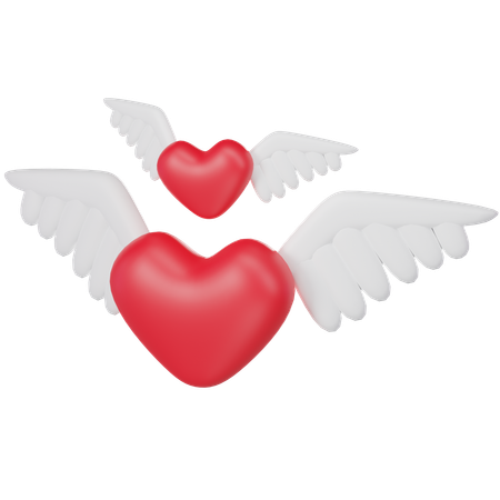 Flying Heart  3D Icon