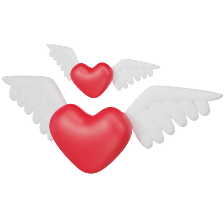 Flying Heart  3D Icon