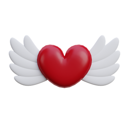 Flying Heart  3D Icon