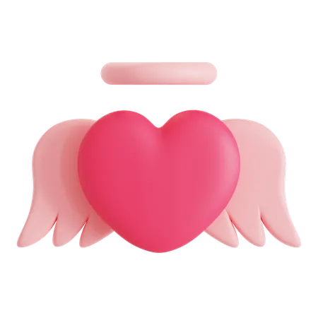 Flying Heart  3D Icon