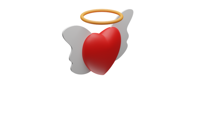 Flying heart  3D Icon