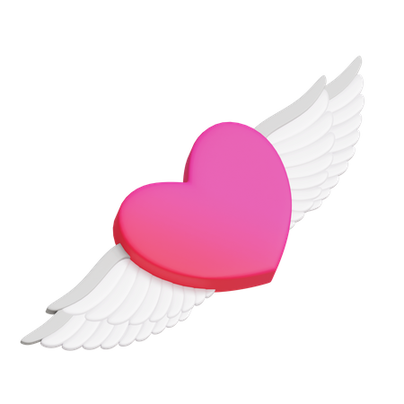 Flying Heart  3D Icon