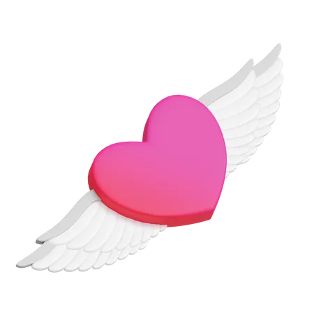 Flying Heart  3D Icon