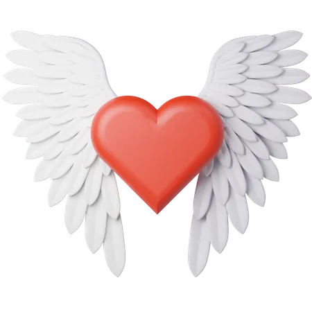 Flying Heart  3D Icon