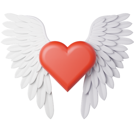 Flying Heart  3D Icon