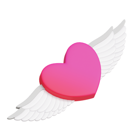 Flying Heart  3D Icon