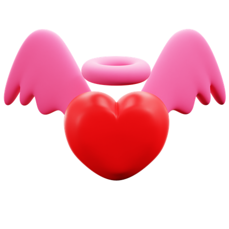 Flying Heart  3D Icon