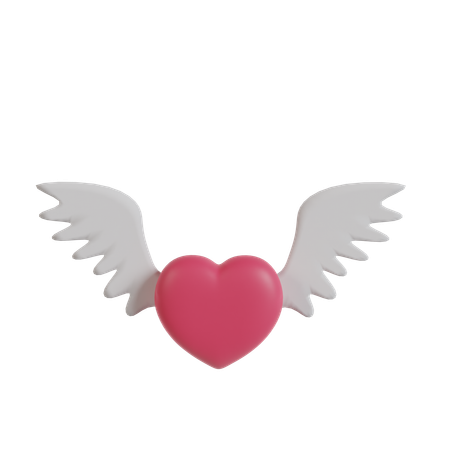 Flying Heart  3D Icon