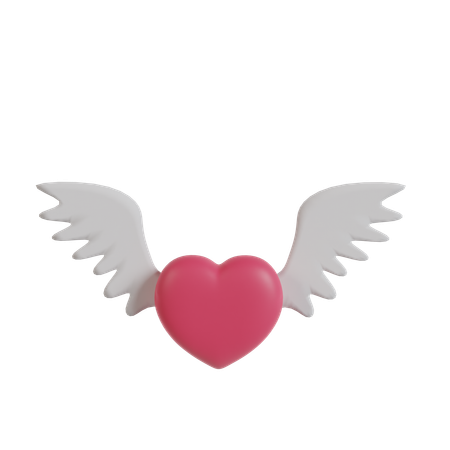 Flying Heart  3D Illustration