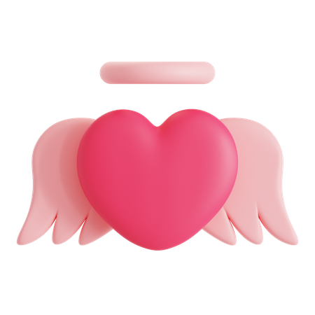 Flying Heart 3D Icon