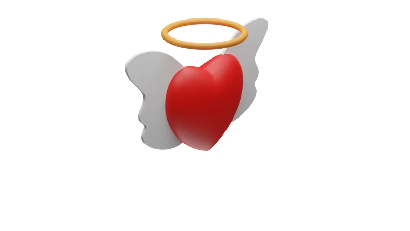 Flying heart  3D Icon