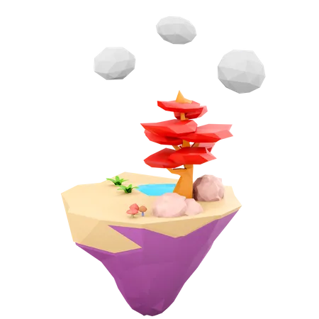 Flying Land 3D Icon