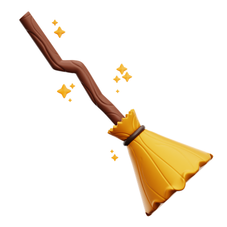 Flying Magic Broom  3D Icon