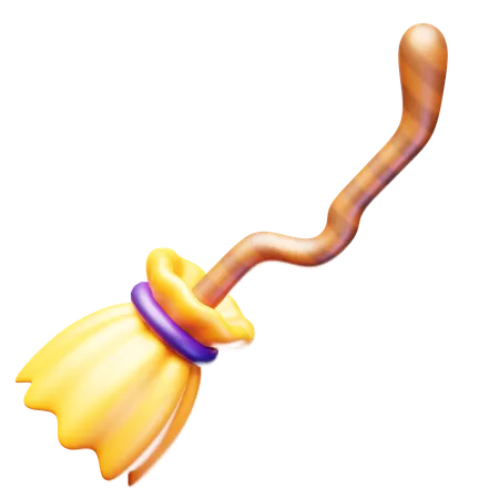 Flying Magic Broom  3D Icon