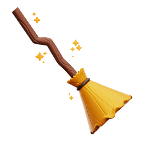 Flying Magic Broom  3D Icon