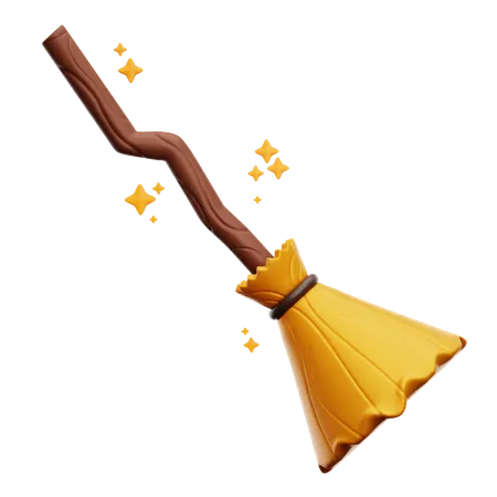 Flying Magic Broom  3D Icon