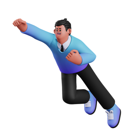 Flying Man  3D Icon
