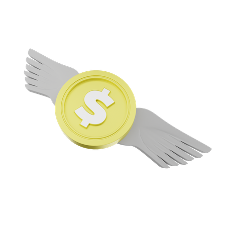 Flying Money  3D Icon