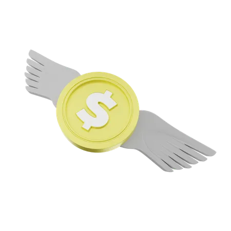 Flying Money  3D Icon