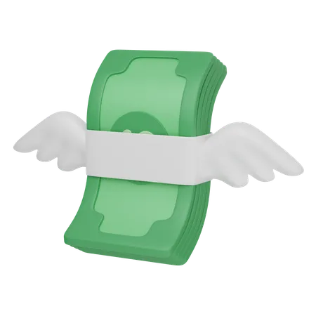 Flying Money  3D Icon