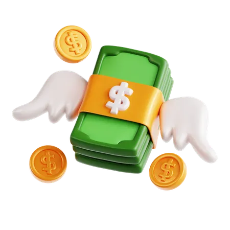 Flying Money  3D Icon