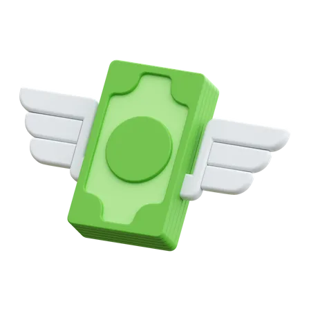 Flying Money  3D Icon