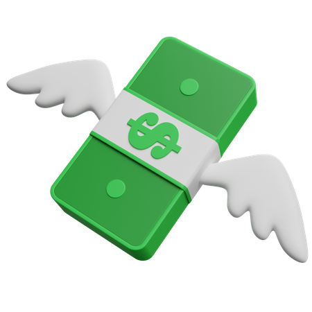 Flying Money  3D Icon