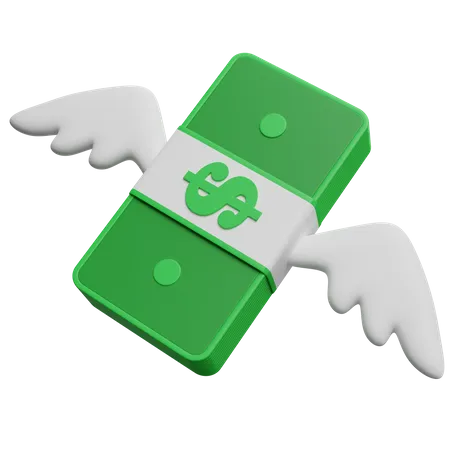 Flying Money  3D Icon