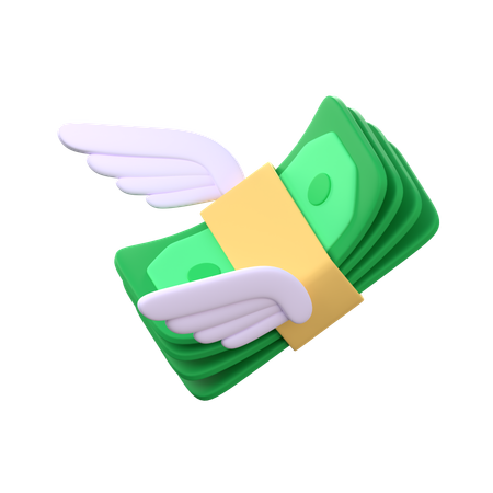 Flying Money  3D Icon