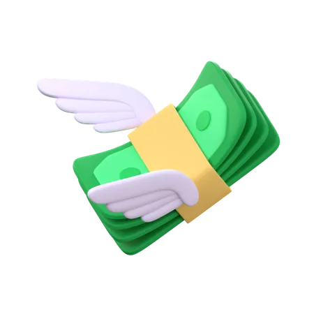 Flying Money  3D Icon