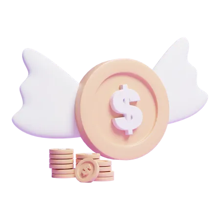 Flying Money  3D Icon