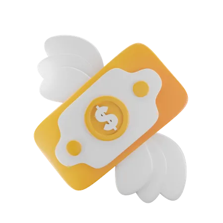 Flying Money  3D Icon