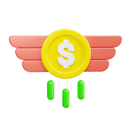 Flying Money  3D Icon