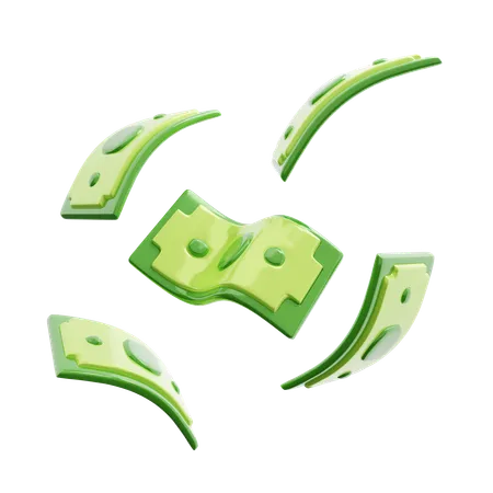 Flying money  3D Icon