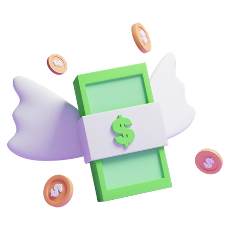 Flying Money  3D Icon