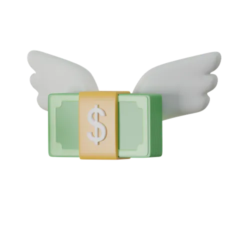 Flying Money  3D Icon