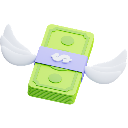 Flying Money  3D Icon