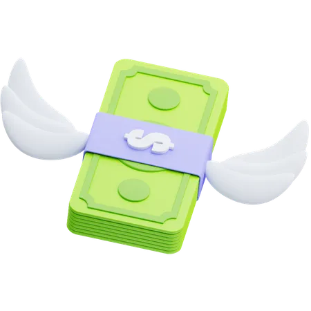 Flying Money  3D Icon