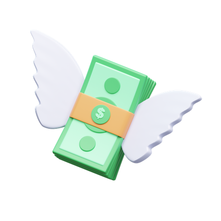 Flying Money  3D Icon