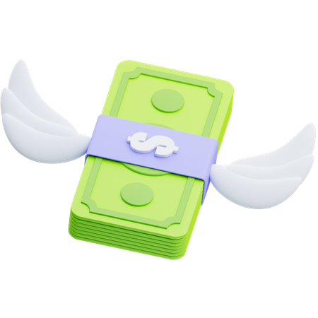 Flying Money  3D Icon