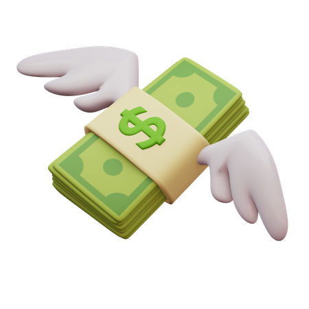 Flying Money  3D Icon