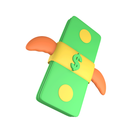 Flying Money  3D Icon