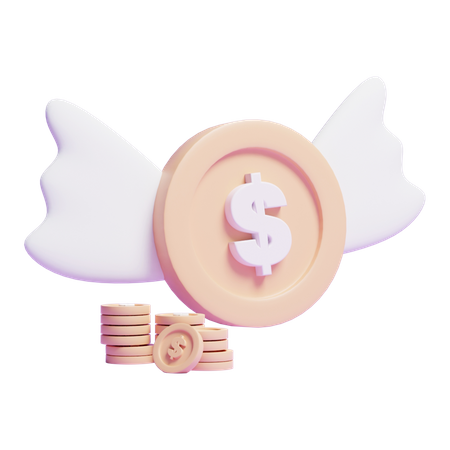Flying Money  3D Icon