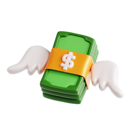 Flying Money  3D Icon