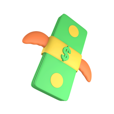 Flying Money  3D Illustration