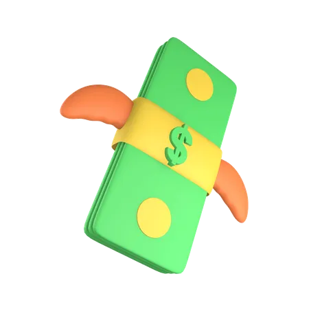 Flying Money  3D Illustration